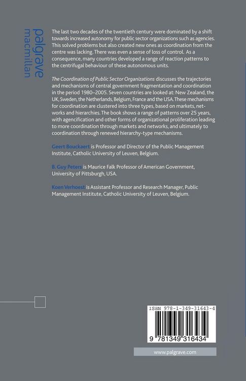 Produktbild: The Coordination of Public Sector Organizations