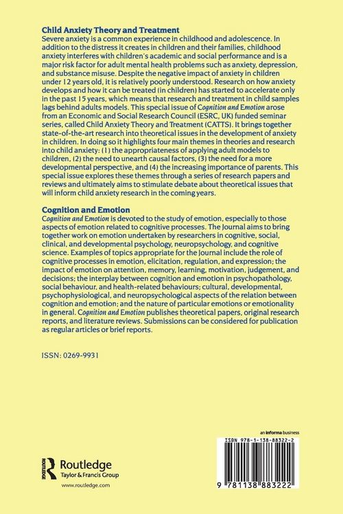 Produktbild: Child Anxiety Theory and Treatment