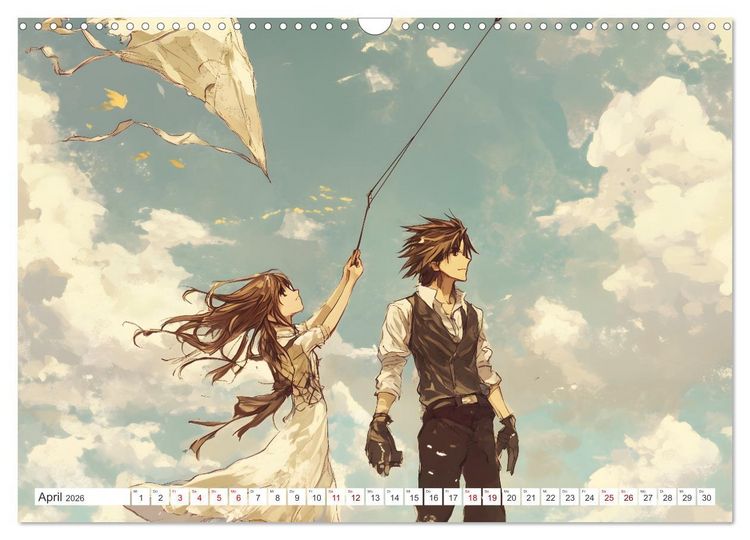 Produktbild: Das Jahr der Liebe: Verliebte P&auml;rchen im Manga-Stil (Wandkalender 2026 DIN A3 quer), CALVENDO Monatskalender