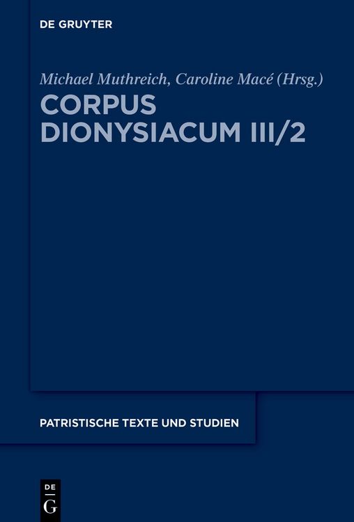 Produktbild: Corpus Dionysiacum III/2