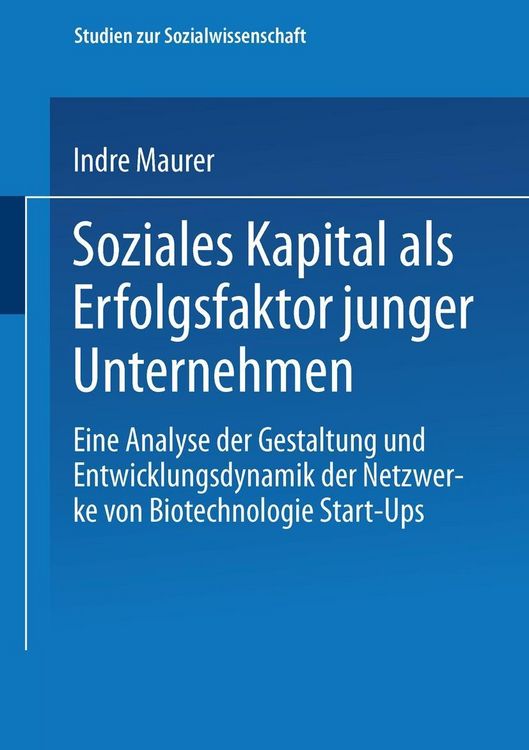 Produktbild: Soziales Kapital als Erfolgsfaktor junger Unternehmen