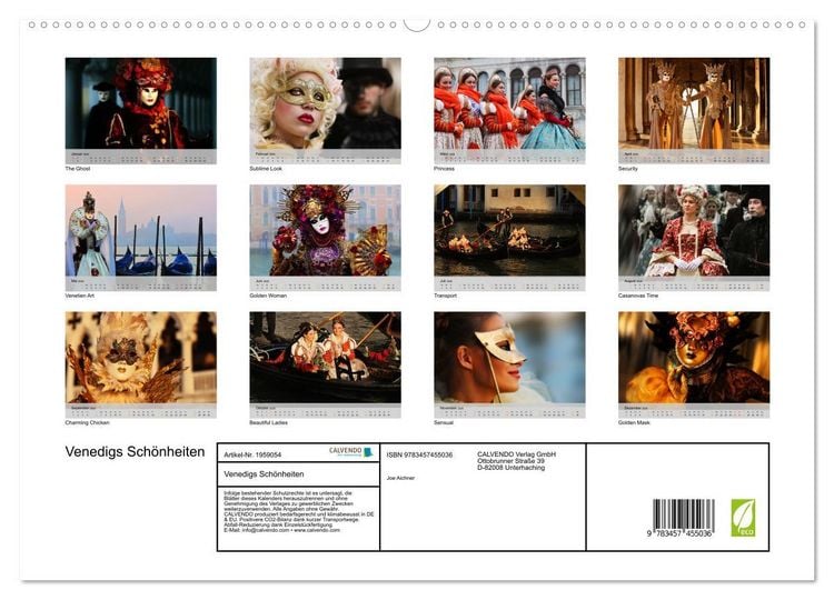 Produktbild: Venedigs Sch&ouml;nheiten (hochwertiger Premium Wandkalender 2026 DIN A2 quer), Kunstdruck in Hochglanz