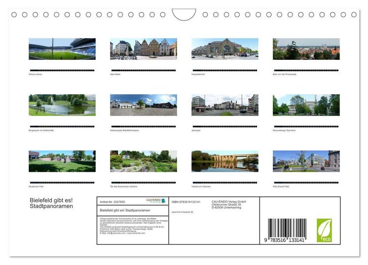 Produktbild: Bielefeld gibt es! Stadtpanoramen (Wandkalender 2026 DIN A4 quer), CALVENDO Monatskalender