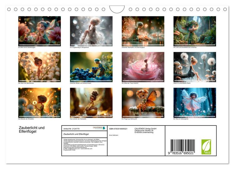 Produktbild: Zauberlicht und Elfenfl&uuml;gel (Wandkalender 2026 DIN A4 quer), CALVENDO Monatskalender