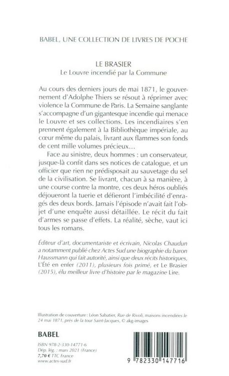 Produktbild: Le brasier : le Louvre incendi&eacute; par la Commune : r&eacute;cit historique