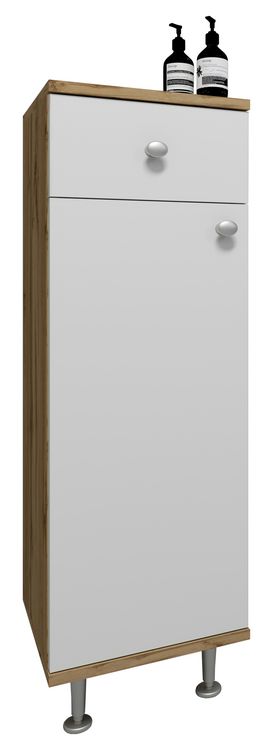 Produktbild: Badm&ouml;bel Midischrank Badschrank Schublade Nilosi