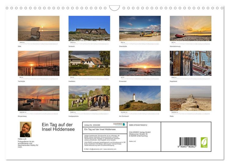 Produktbild: Ein Tag auf der Insel Hiddensee (Wandkalender 2026 DIN A3 quer), CALVENDO Monatskalender