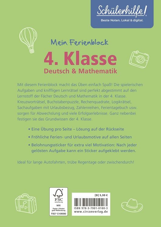 Produktbild: Mein Ferienblock - 4. Klasse