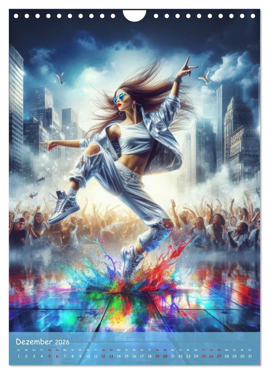 Produktbild: Rhythmus in Farben - Dynamische Hip-Hop-T&auml;nzer (Wandkalender 2026 DIN A4 hoch), CALVENDO Monatskalender