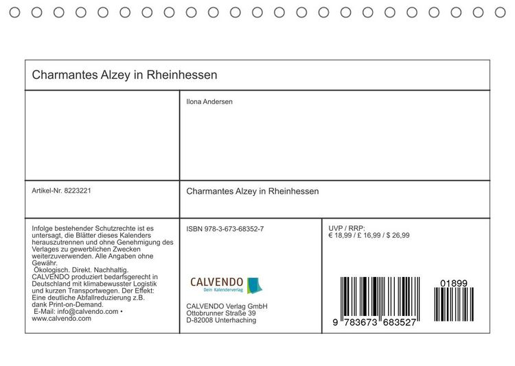 Produktbild: Charmantes Alzey in Rheinhessen (Tischkalender 2022 DIN A5 quer)