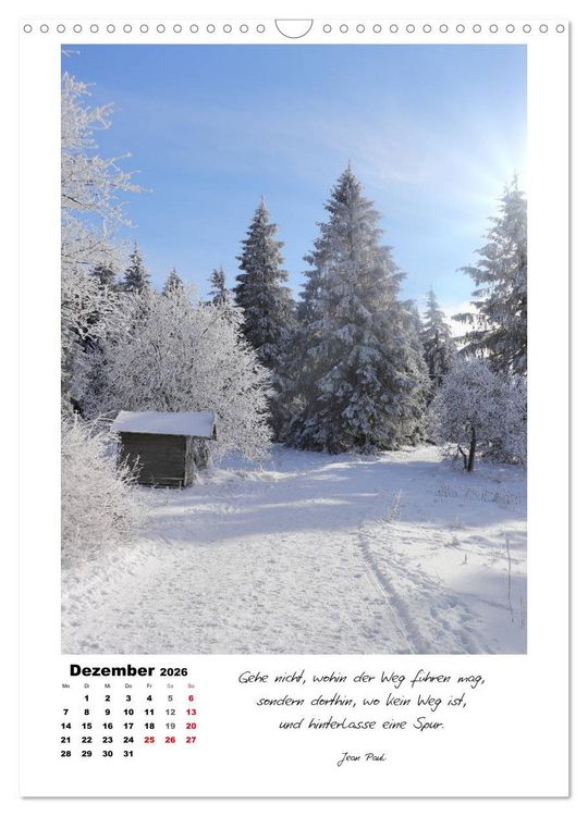 Produktbild: Wege durchs Jahr - Spazierg&auml;nge im sch&ouml;nen Nordhessen (Wandkalender 2026 DIN A3 hoch), CALVENDO Monatskalender