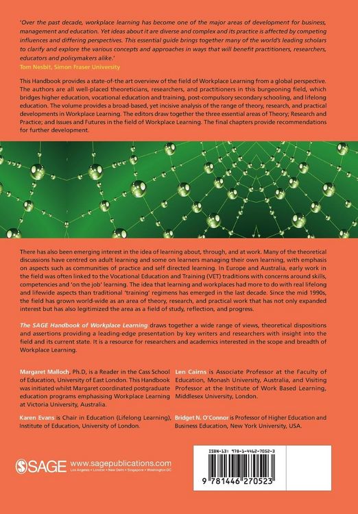 Produktbild: The SAGE Handbook of Workplace Learning