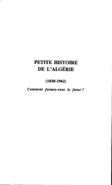 Produktbild: Petite Histoire De L'algerie (1830-196)