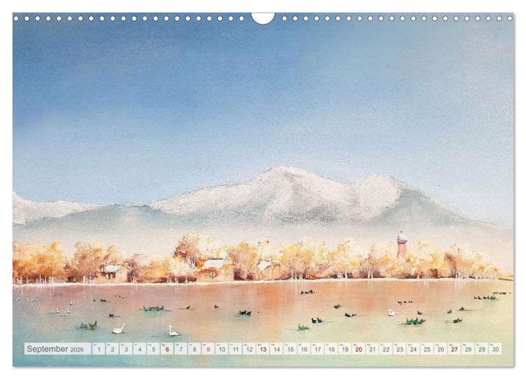 Produktbild: Winterzauberwelt - Gemalte Winterlandschaften (Wandkalender 2026 DIN A3 quer), CALVENDO Monatskalender