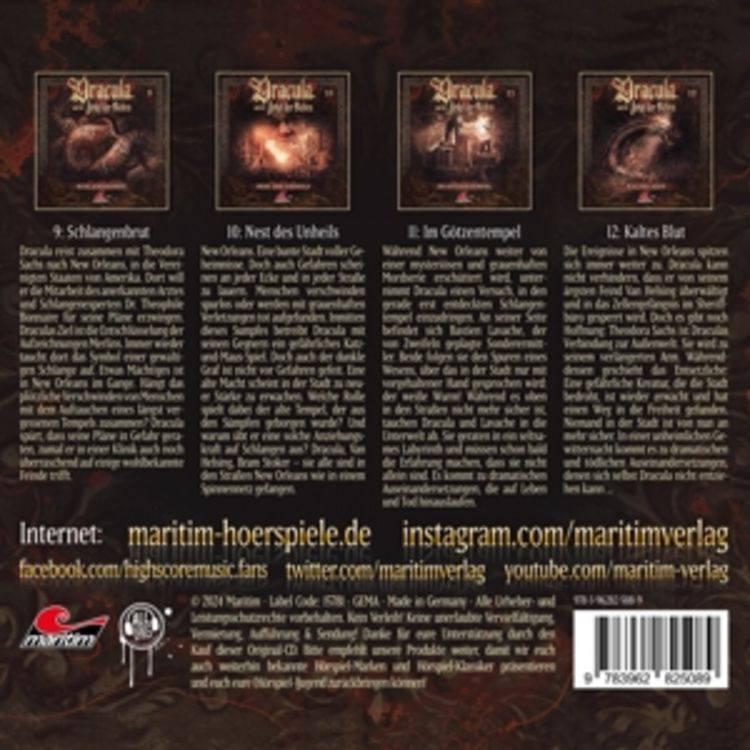 Dracula und der Zirkel der Sieben. Folge.9-12, 4 Audio-CD