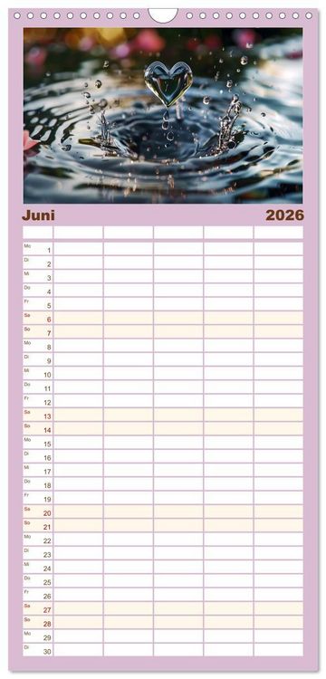 Produktbild: Familienplaner 2026 - Mit dem Herzen der Natur mit 5 Spalten (Wandkalender, 21 x 45 cm) CALVENDO