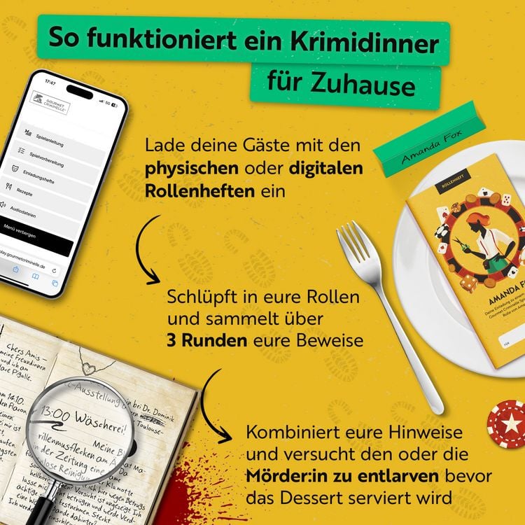Produktbild: Krimidinner Spielzug mit Mord
