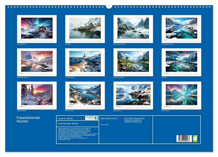 Produktbild: Faszinierender Norden (Wandkalender 2026 DIN A2 quer), CALVENDO Monatskalender