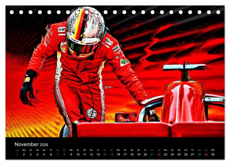 Produktbild: Rote Renner aus Italien (Tischkalender 2026 DIN A5 quer), CALVENDO Monatskalender