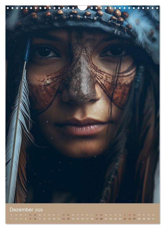 Produktbild: Schamanische Seelen: Mystische Indianerportraits (Wandkalender 2026 DIN A3 hoch), CALVENDO Monatskalender