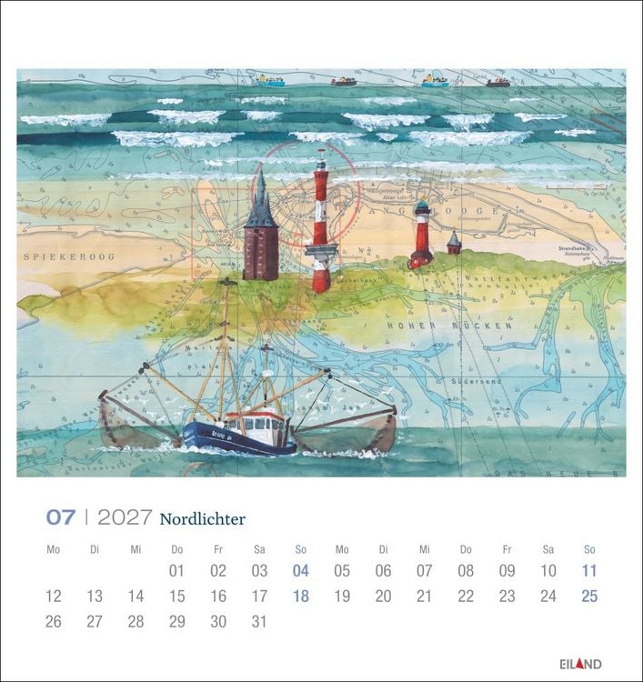 Produktbild: Nordlichter - See(h)karten Postkartenkalender 2027