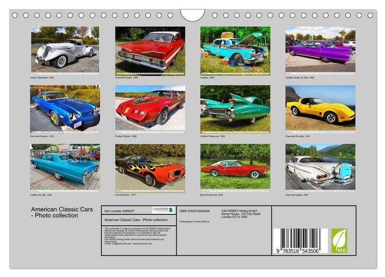 Produktbild: American Classic Cars - Photo collection (Wall Calendar 2026 DIN A4 landscape), CALVENDO 12 Month Wall Calendar