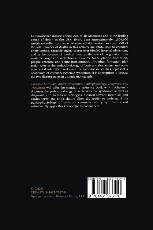 Produktbild: Unstable Coronary Artery Syndromes Pathophysiology, Diagnosis and Treatment