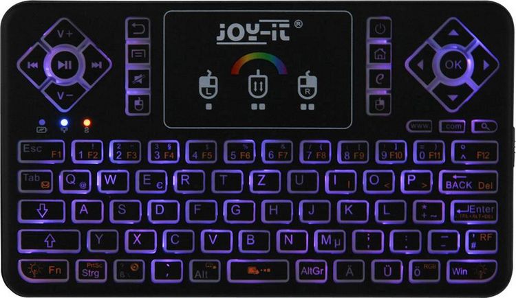 Produktbild: Joy-it TASTAMINI01 Funk Tastatur Deutsch, QWERTZ Schwarz Integriertes Touchpad