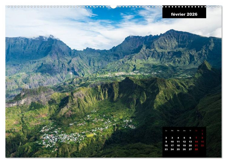 Produktbild: Paysages de l'&icirc;le de La R&eacute;union (Calendrier mural 2026 DIN A2 vertical) calendrier de bureau