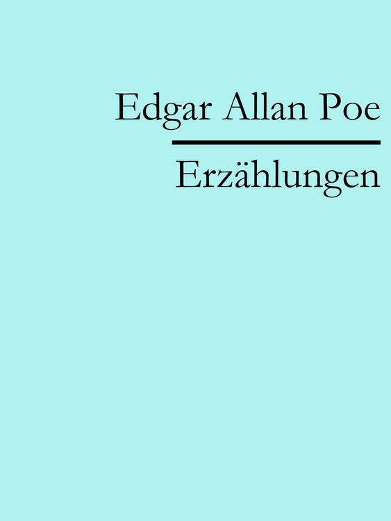 Produktbild: Edgar Allan Poe: Erz&auml;hlungen