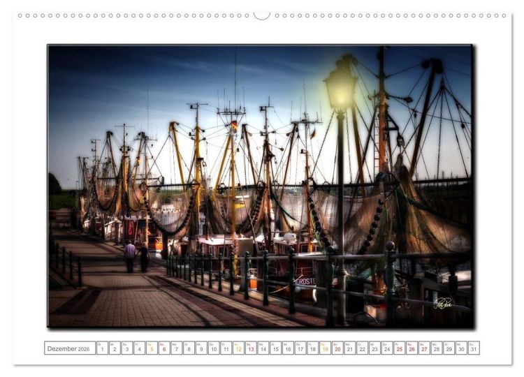 Produktbild: Ostfriesland - der alte Hafen Greetsiel (hochwertiger Premium Wandkalender 2026 DIN A2 quer), Kunstdruck in Hochglanz