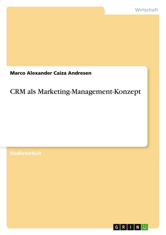 Produktbild: CRM als Marketing-Management-Konzept