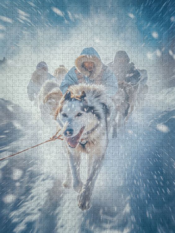 Produktbild: CALVENDO Puzzle Ein Motiv aus dem Kalender Schlittenhunderennen | 1000 Teile Lege-Gr&ouml;&szlig;e 64x48cm Foto-Puzzle f&uuml;r gl&uuml;ckliche Stunden