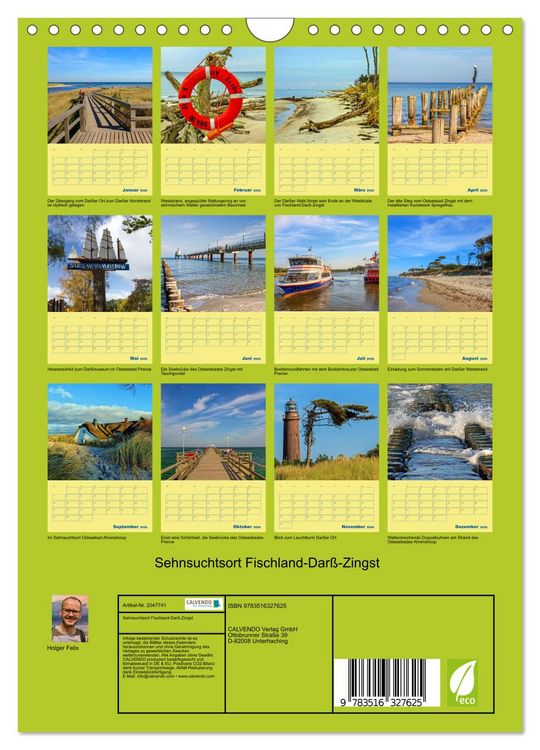 Produktbild: Sehnsuchtsort Fischland-Dar&szlig;-Zingst (Wandkalender 2026 DIN A4 hoch), CALVENDO Monatskalender