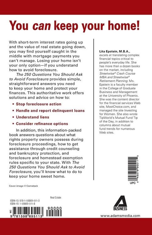 Produktbild: 250 Questions You Should Ask To Avoid Foreclosure