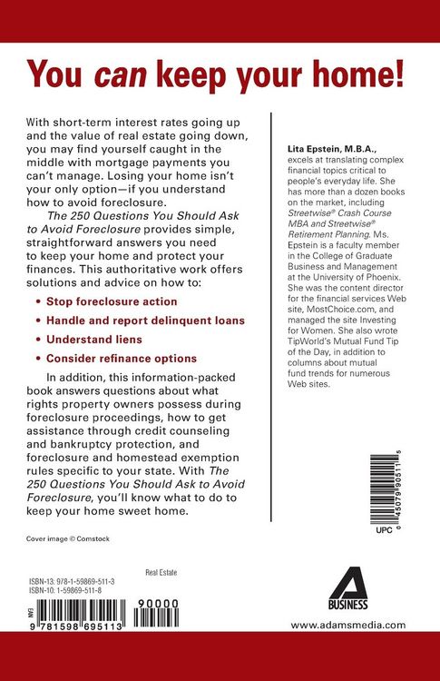 Produktbild: The 250 Questions You Should Ask to Avoid Foreclosure