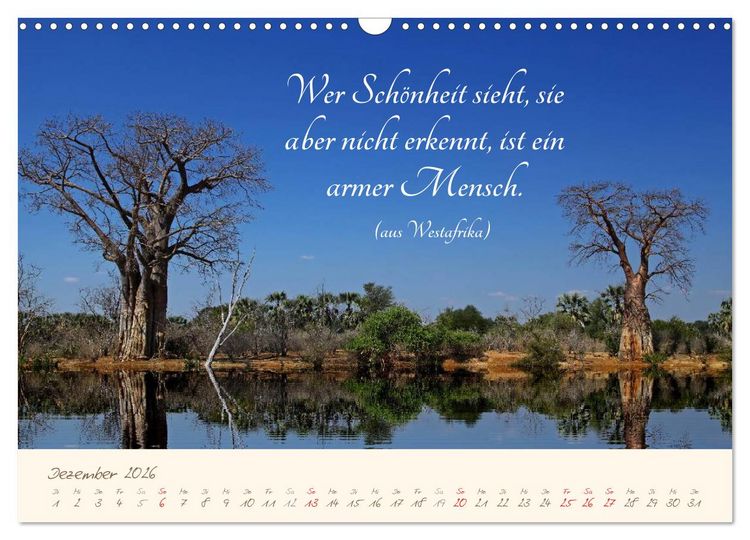 Produktbild: AFRIKA mit einem Hauch von Poesie (Wandkalender 2026 DIN A3 quer), CALVENDO Monatskalender