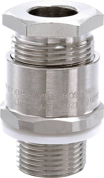 Produktbild: Wiska 50108019 Kabelverschraubung schlagfest, mit Gegenmutter, mit Dichtung M20 Messing (vernickelt) Natur 1 St.