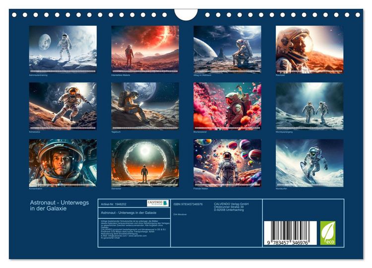 Produktbild: Astronaut - Unterwegs in der Galaxie (Wandkalender 2026 DIN A4 quer), CALVENDO Monatskalender