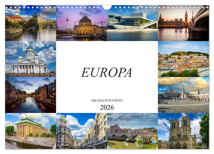 Produktbild: Europa Die Hauptst&auml;dte (Wandkalender 2026 DIN A3 quer), CALVENDO Monatskalender