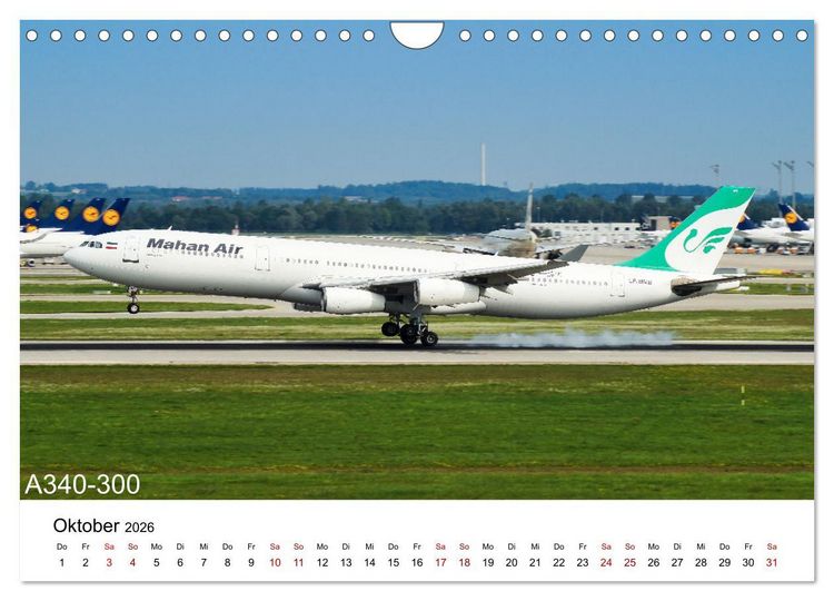 Produktbild: Flugzeuge von Airbus (Wandkalender 2026 DIN A4 quer), CALVENDO Monatskalender