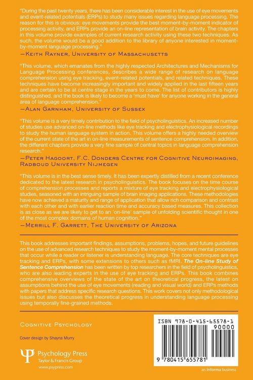 Produktbild: The On-line Study of Sentence Comprehension