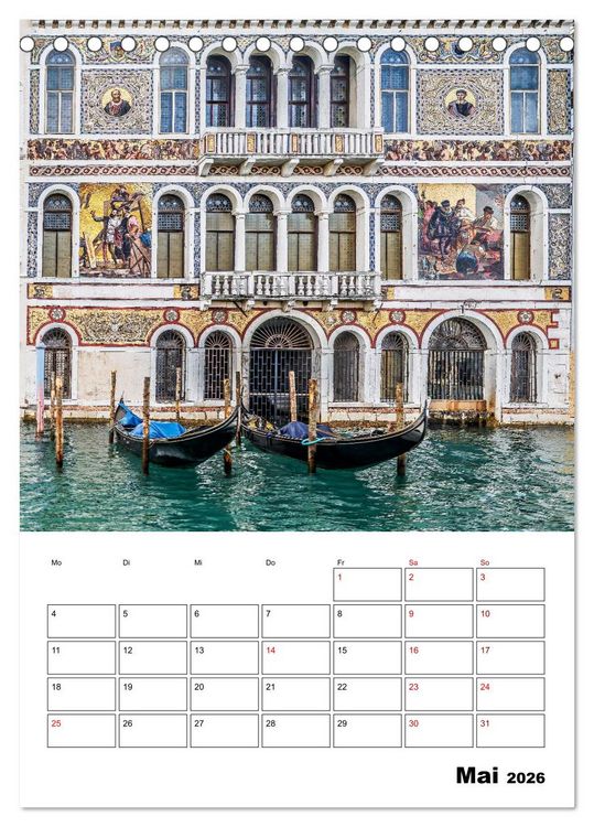 Produktbild: Venedig Kulisse der Serenissima - Terminplaner (Tischkalender 2026 DIN A5 hoch), CALVENDO Monatskalender