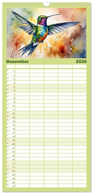 Produktbild: Familienplaner 2026 - Schillernde Edelsteine mit 5 Spalten (Wandkalender, 21 x 45 cm) CALVENDO