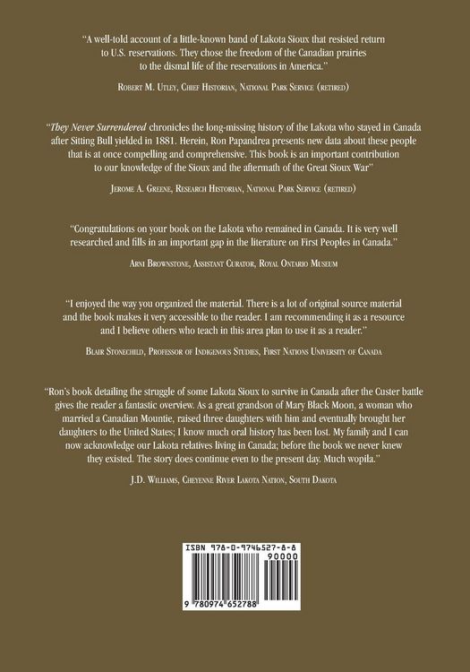 Produktbild: They Never Surrendered, The Lakota Sioux Band That Stayed in Canada