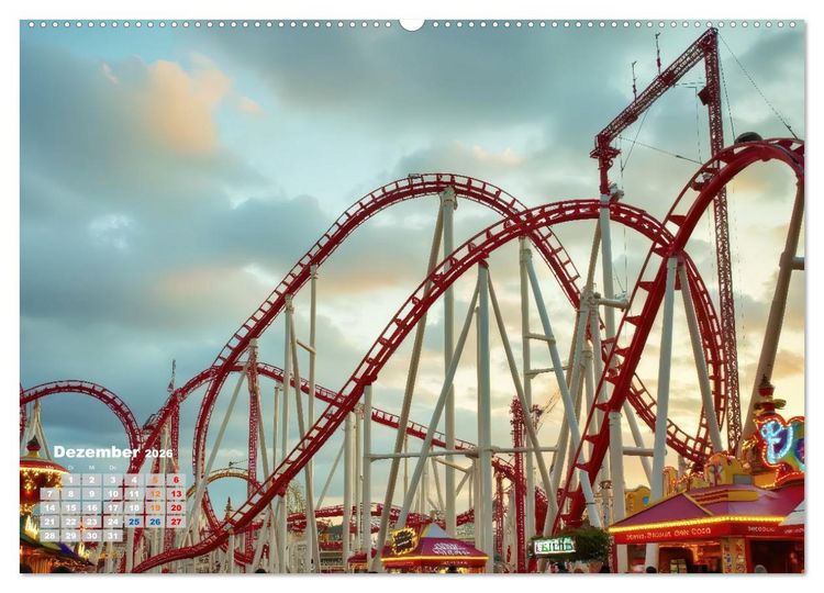 Produktbild: Riesenr&auml;der und Kirmes (Wandkalender 2026 DIN A2 quer), CALVENDO Monatskalender