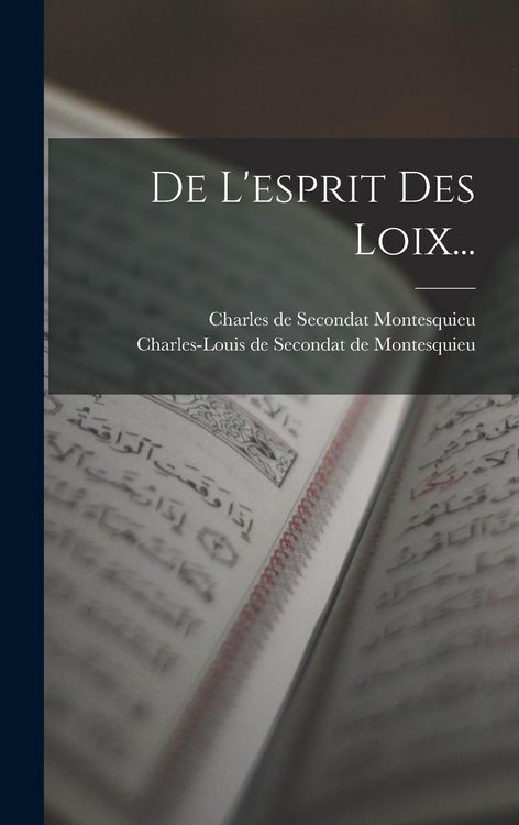 Produktbild: De L'esprit Des Loix...
