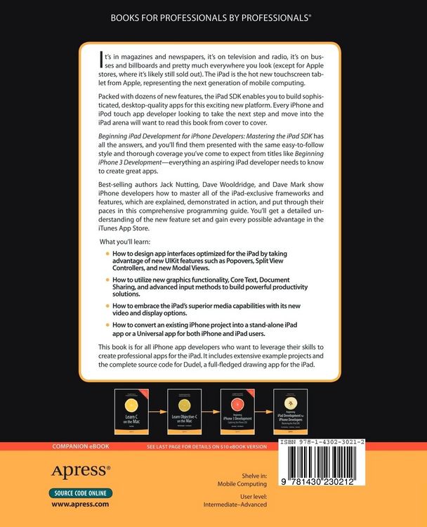 Produktbild: Beginning iPad Development for iPhone Developers