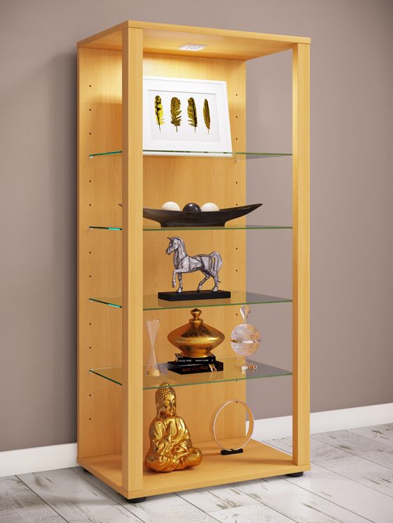Produktbild: Holz Glas Stand Vitrine Sammelvitrine Glasol lll