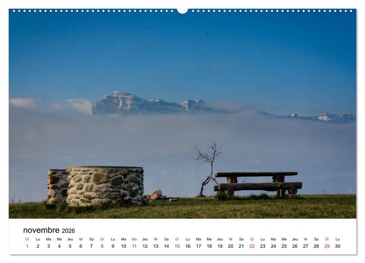 Produktbild: Le massif de Belledonne, vues sur les Alpes (Calendrier mural 2026 DIN A2 vertical) calendrier de bureau